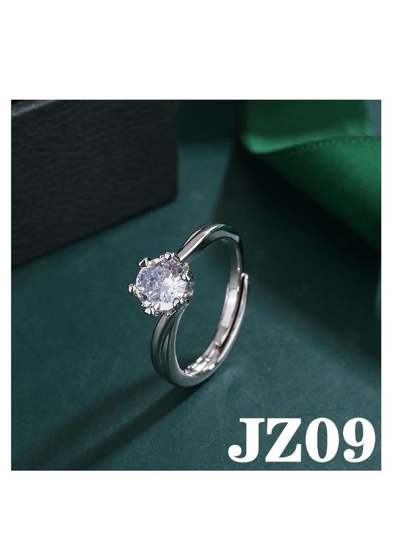 Eight Hearts and Eight Arrows Imitation Mosang Diamond Ring