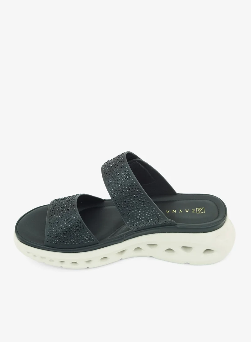 زينة 221-332 Zayna Ladies Casual Slides 3F2006-13 Black