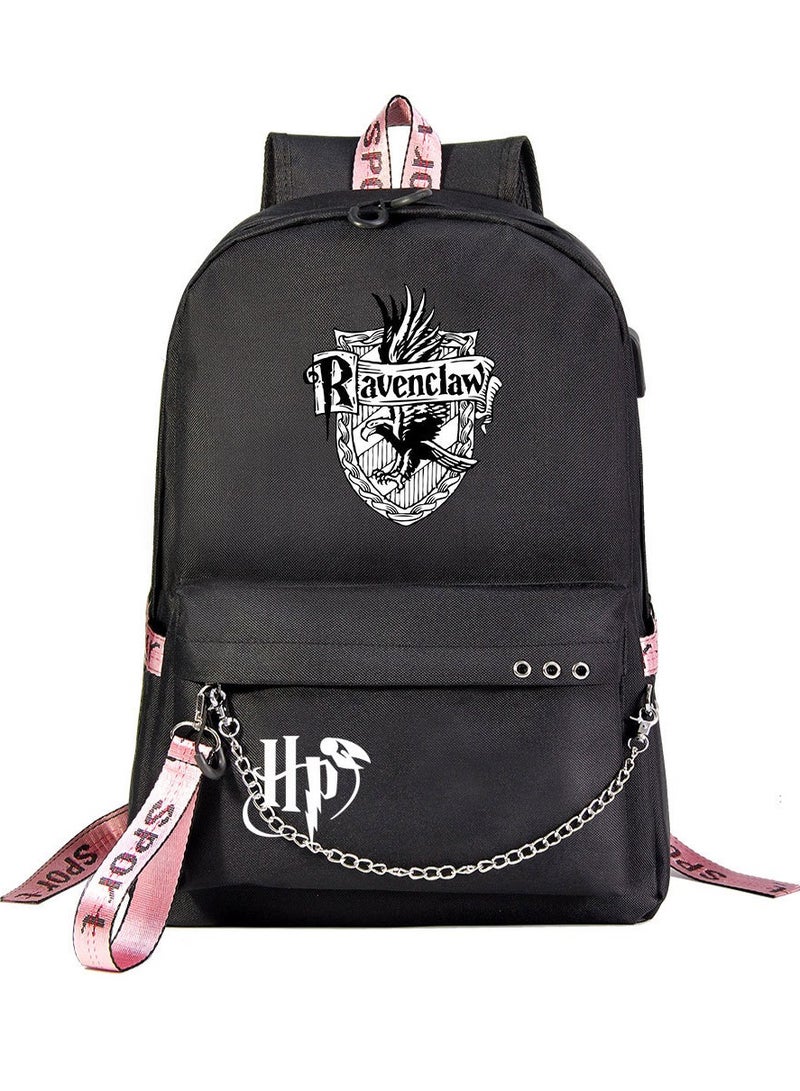 Harry Potter Cartoon Print Student Youth Large Capacity Backpack For Men And Women
