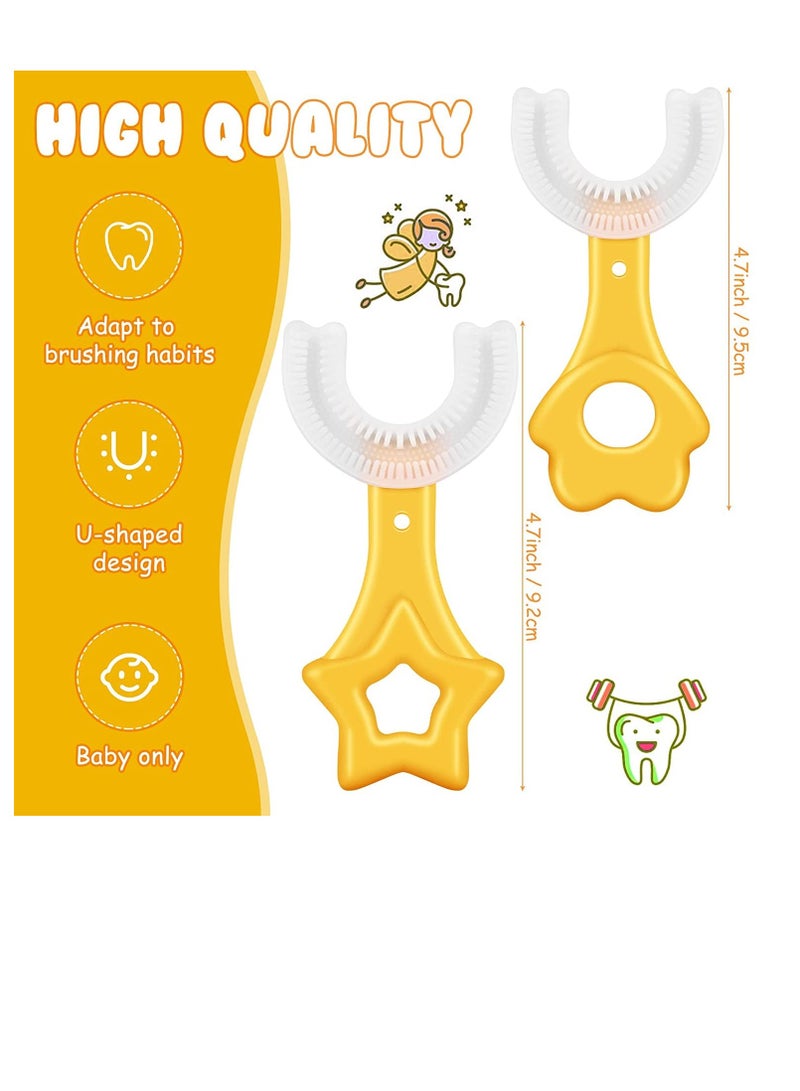 Kids Toothbrush, U- Shaped Soft Brush Head Design, 4 Pcs Toddler 360 ° Design Oral Tooth Cleaning Tool for Kids Child, Safety Material, Dense Soft, Easy to Grasp, Make Baby Fall In Love With Brushing - Image 4
