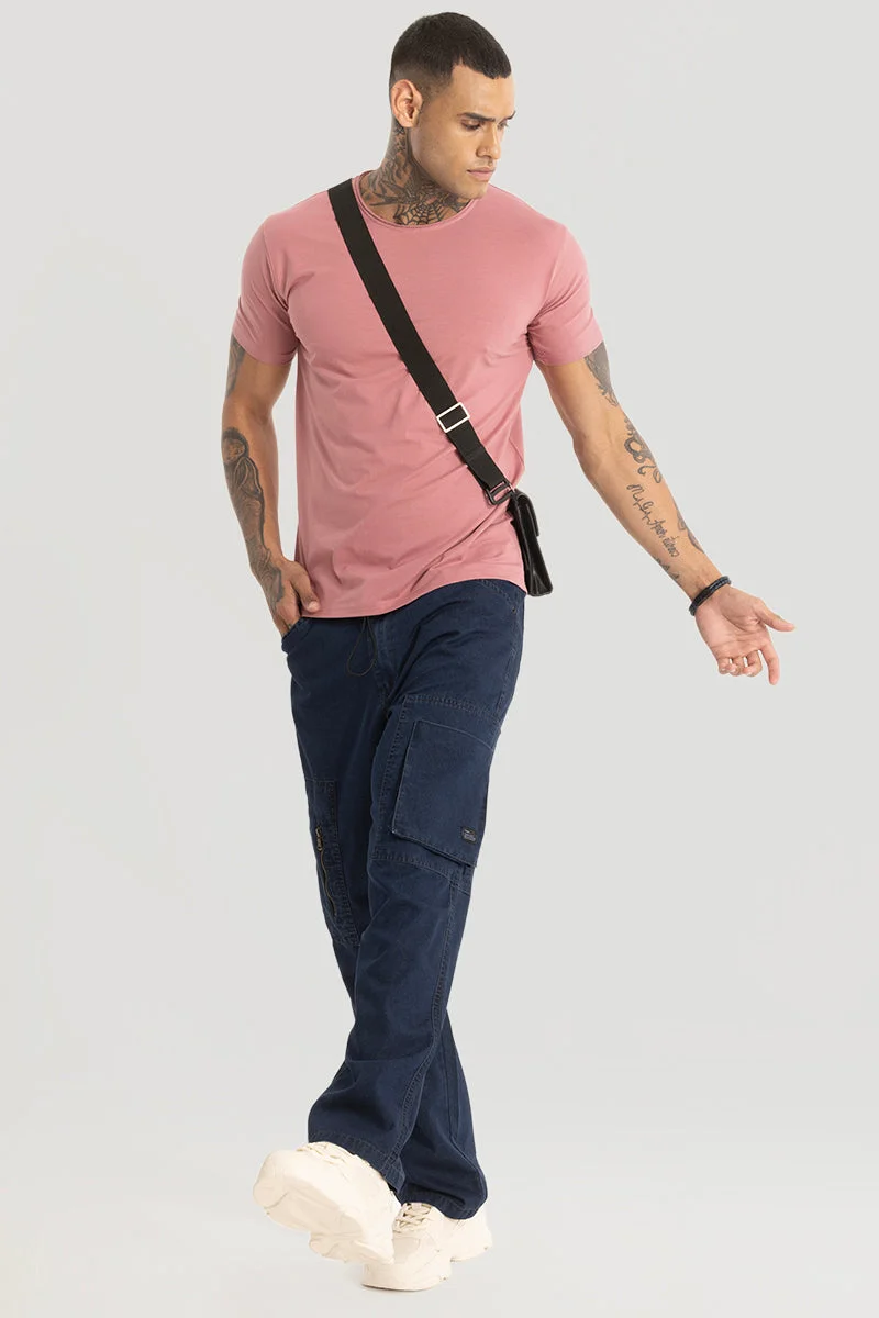 Snitch Mauve Raw Edge Salmon Pink T-Shirt for Men | Best Price UAE