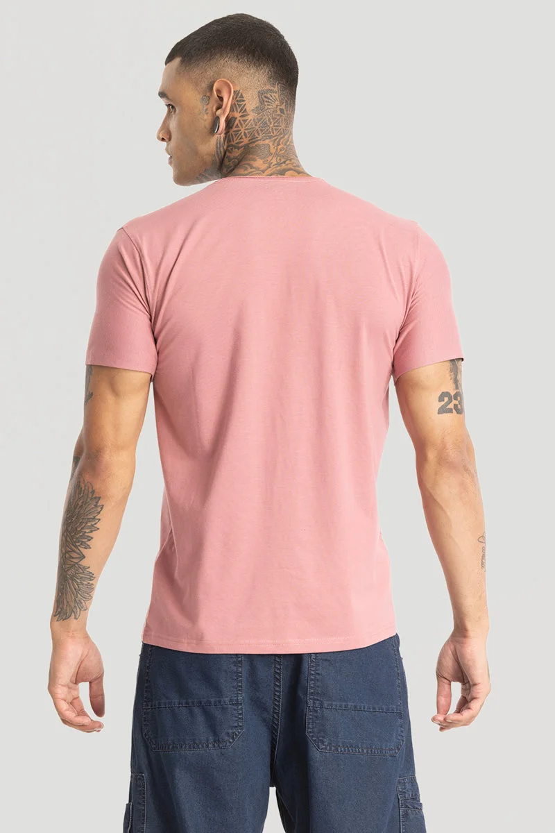 Snitch Mauve Raw Edge Salmon Pink T-Shirt for Men | Best Price UAE
