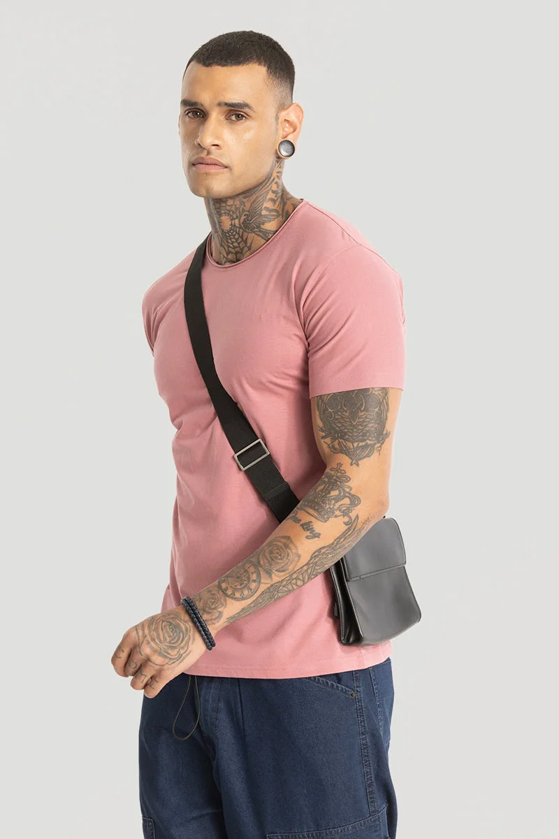 Snitch Mauve Raw Edge Salmon Pink T-Shirt for Men | Best Price UAE