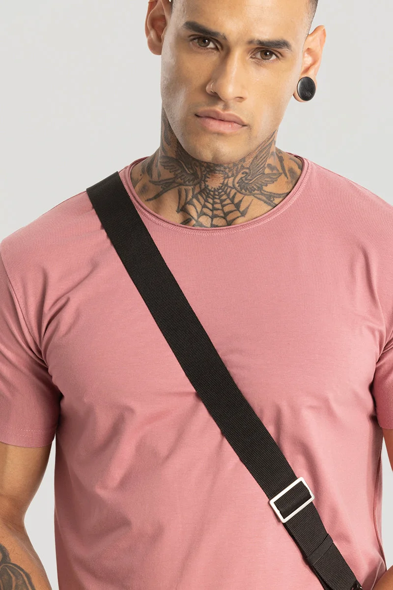 Snitch Mauve Raw Edge Salmon Pink T-Shirt for Men | Best Price UAE
