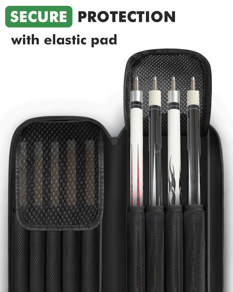 PEKREWS Pool Cue Case, Pool Stick Case 4x5 with Multiple Pockets Holds 4 Butts 5 Shafts, Soft Padded Sturdy Pool Cue Bag, Billiard Cue Backpack with Adjustable Shoulder Straps for Men and Women - Image 3