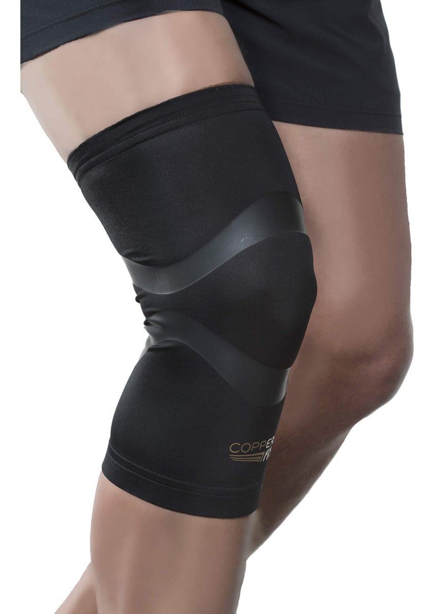 Copper Fit Pro Series Compression Knee Sleeve, Black with Copper Trim, X-Large,Packaging may Vary