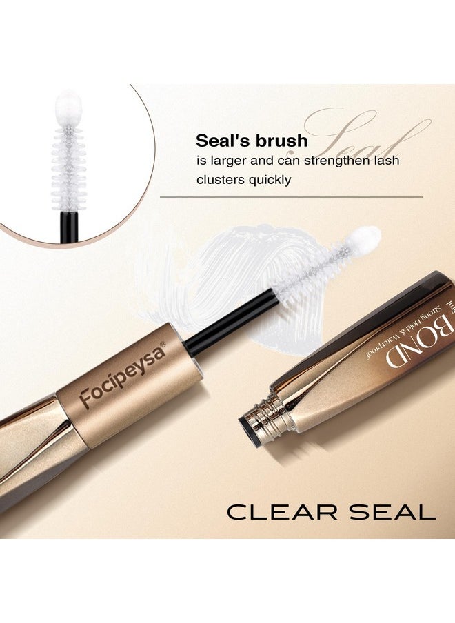 Focipeysa - Lash Bond And Seal Waterproof Lash Cluster Glue For Eyelash Extensions 10Ml Bond And Seal Lash Glue 2-In-1 Strong Hold Individual Lash Glue Mascara For Personal Makeup Use At Home - Image 1