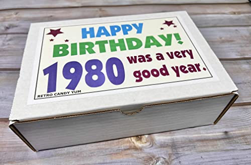 RETRO CANDY YUM ~ 1980 46th Birthday Ideas ~ Retro Decade 80s Candy Gag Gift Basket Box Assortment From Childhood ~ Milestone Birthday Gifts for Turning 46 Years Old Man or Woman Jr. - Image 4