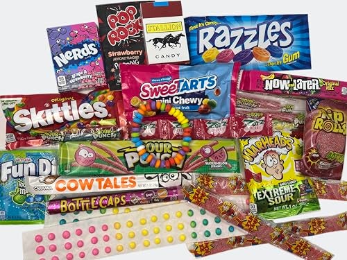 RETRO CANDY YUM ~ 1980 46th Birthday Ideas ~ Retro Decade 80s Candy Gag Gift Basket Box Assortment From Childhood ~ Milestone Birthday Gifts for Turning 46 Years Old Man or Woman Jr. - Image 3