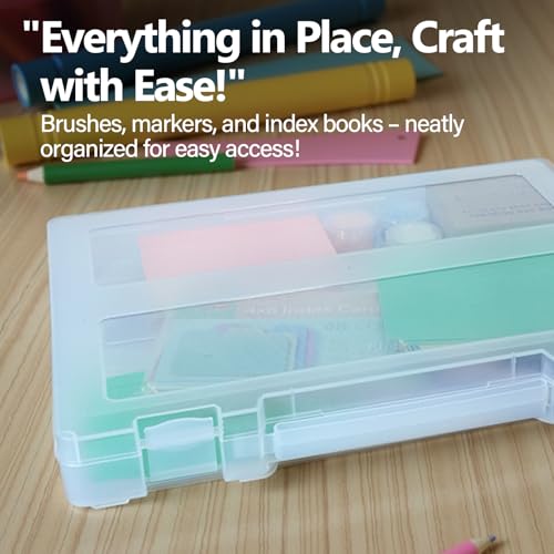 CraftGenes Scrapbook Paper Storage, 4 Pack Stackable Craft Organizers with Handle, Fits More 8.5x11 and School Projects Box, Paper Organizer Storage for Office & Home Organization - Image 5