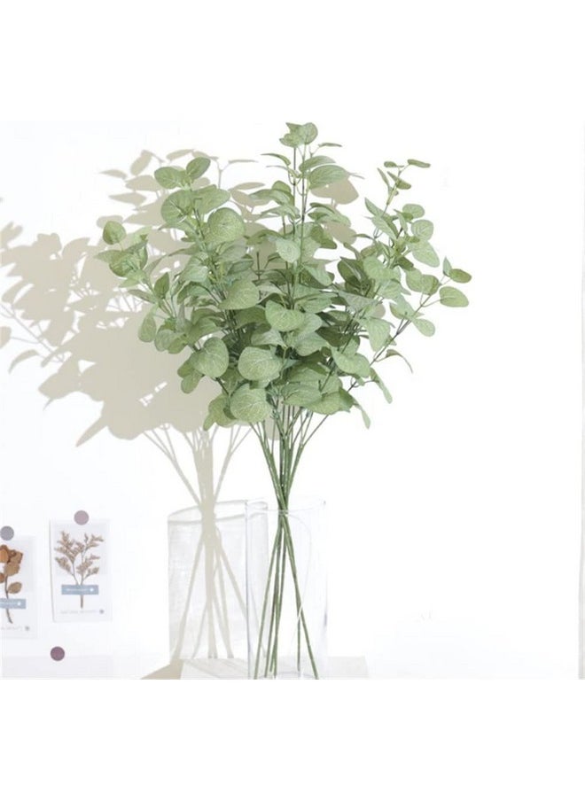 Satyam Kraft SATYAM KRAFT 1 Pcs Artificial Flower Eucalyptus Gingko Leaves Fake Flowers Bunch Decorative Items for Christmas,Valentine,Gifting,Home,Room,Office, Balcony,(Without Vase) (Green) (Fabric)  - Image 1