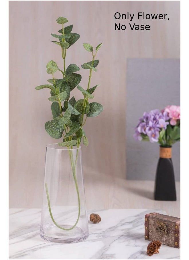 Satyam Kraft SATYAM KRAFT 1 Pcs Artificial Flower Eucalyptus Gingko Leaves Fake Flowers Bunch Decorative Items for Christmas,Valentine,Gifting,Home,Room,Office, Balcony,(Without Vase) (Green) (Fabric)  - Image 2