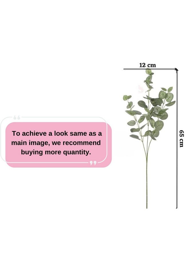 Satyam Kraft SATYAM KRAFT 1 Pcs Artificial Flower Eucalyptus Gingko Leaves Fake Flowers Bunch Decorative Items for Christmas,Valentine,Gifting,Home,Room,Office, Balcony,(Without Vase) (Green) (Fabric)  - Image 4