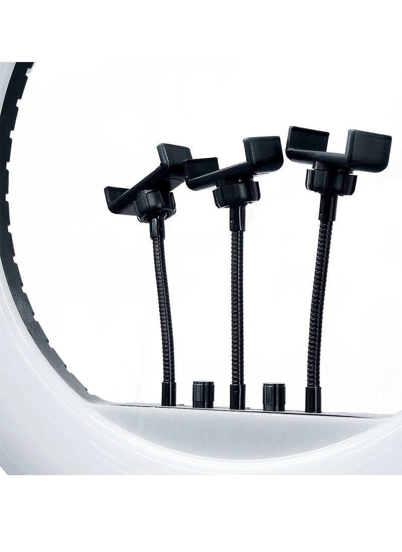 Generic - Selfie Ring light 18 inch with Tripod Stand And Photographic Lamp with 3 Mobile Holder - Image 1
