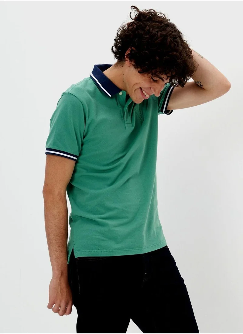 American Eagle Tipped Pique Polo