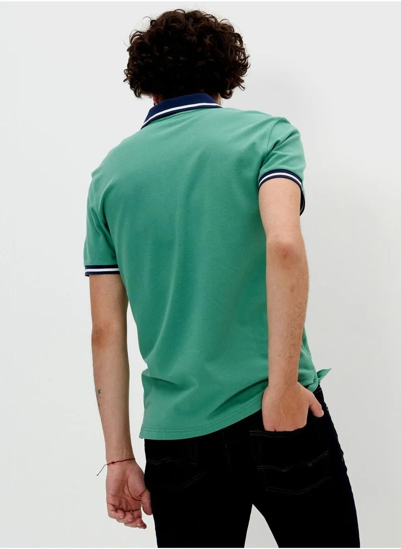 American Eagle Tipped Pique Polo