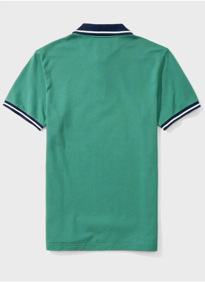 American Eagle Tipped Pique Polo