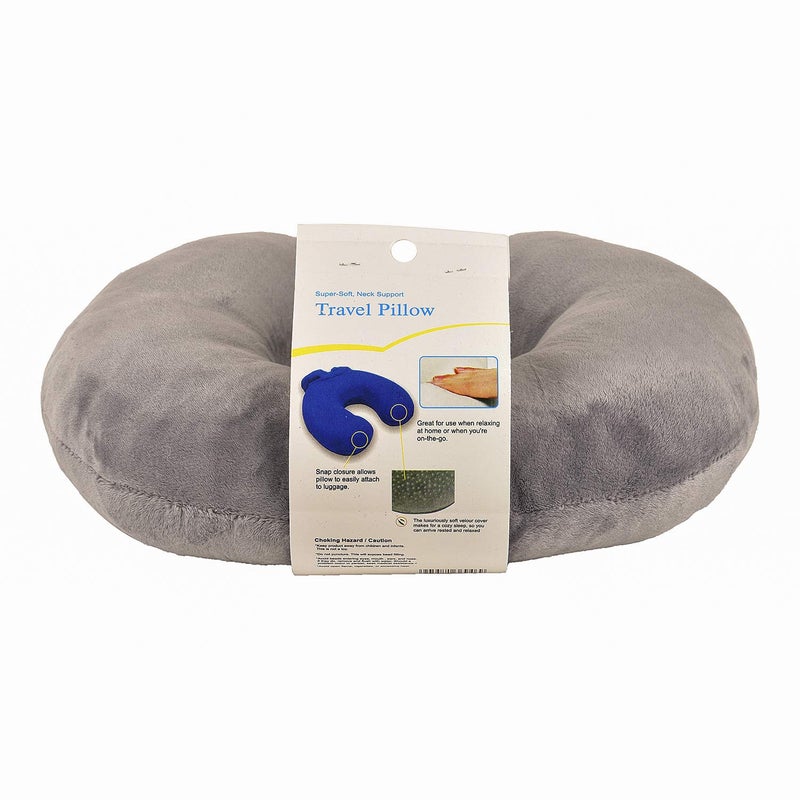 ILU Polyester Blend Neck Pillows Travel Pillow Head Rest Pillows For Flight Cars Home Office Dark Grey,Standard - Image 5