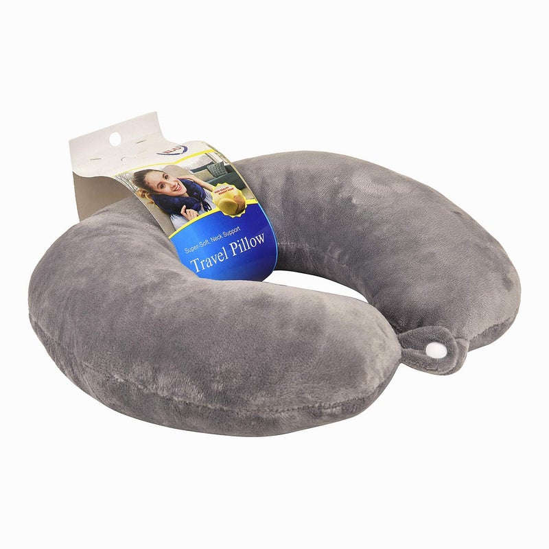ILU Polyester Blend Neck Pillows Travel Pillow Head Rest Pillows For Flight Cars Home Office Dark Grey,Standard - Image 4