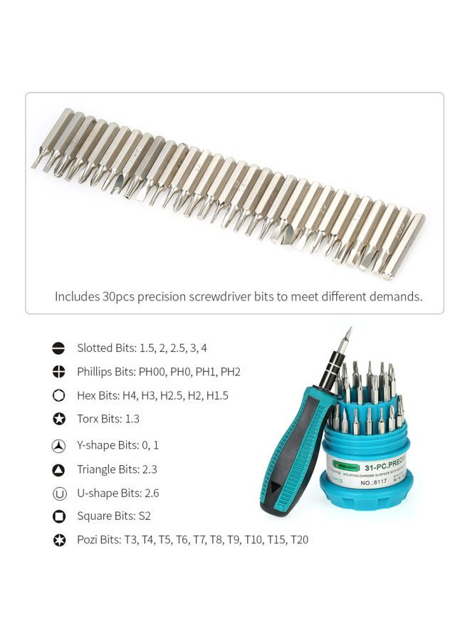 NIBEMINENT 31-Piece Multi-Purpose Magnetic Tools Screwdriver Set Blue/Black  - Image 5