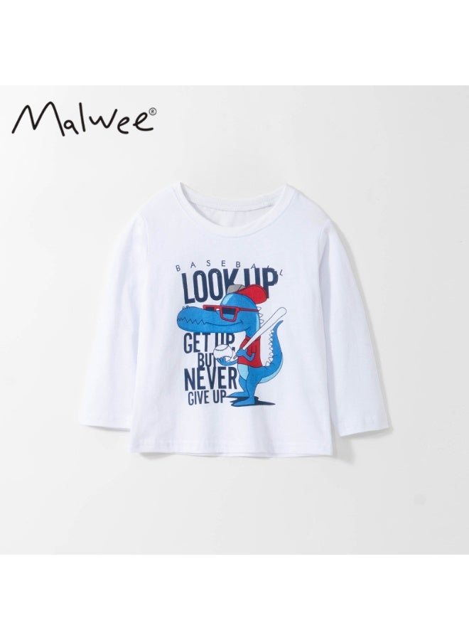 تي شيرت طويل الأكمام مطبوع للأولاد - ملابس خريف أنيقة
