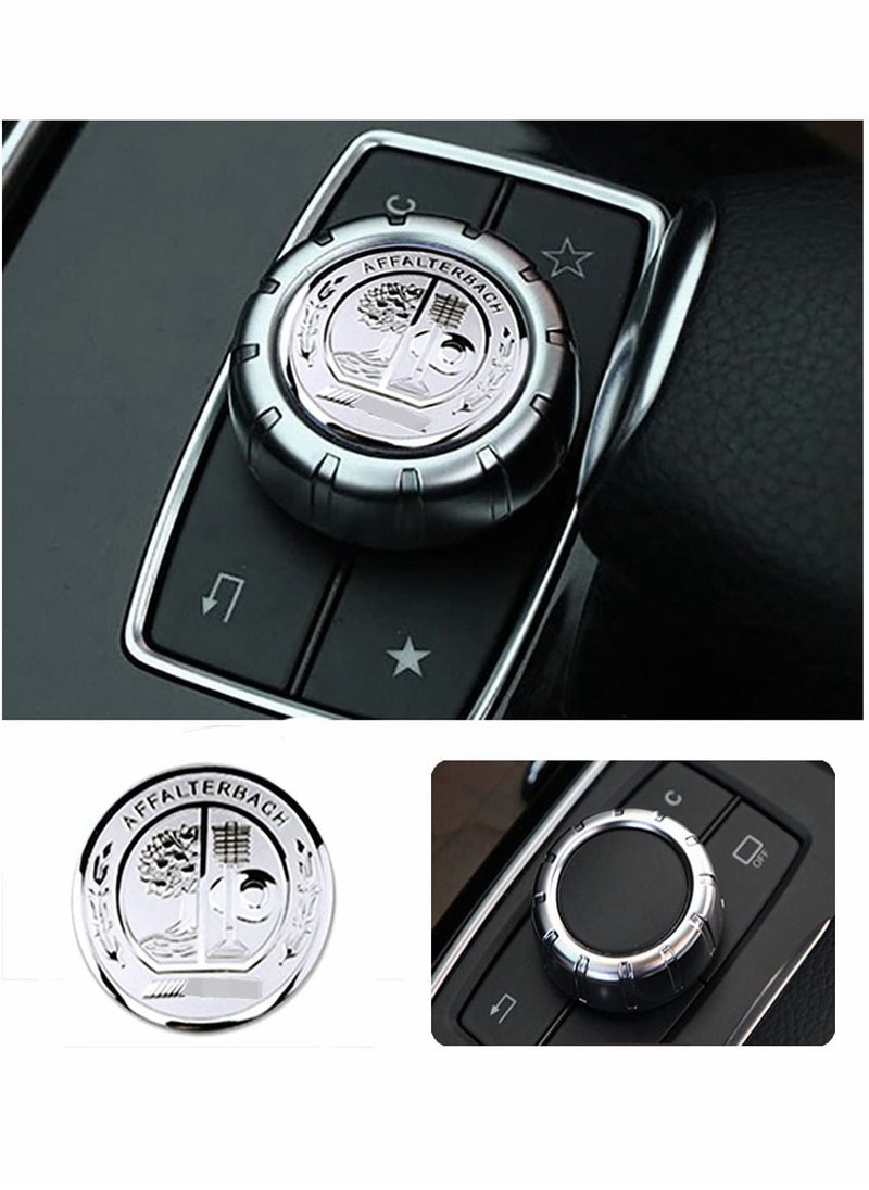 Excefore - Metal Modified Center Console Multimedia Control Button Knob Trims Cover Decals Emblems Stickers for Mercedes Benz A B E GLK GLA CLA GLE ML GL Class (29mm Knob, Sliver) - Image 1