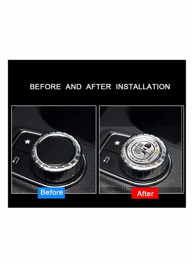 Excefore - Metal Modified Center Console Multimedia Control Button Knob Trims Cover Decals Emblems Stickers for Mercedes Benz A B E GLK GLA CLA GLE ML GL Class (29mm Knob, Sliver) - Image 1