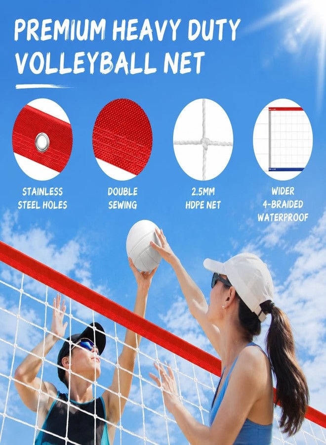 Greatshoot Professional Volleyball Net Outdoor Heavy Duty, All-Weather Durable,10 Grommets, Thickened Double-Sewing 600D Nylon Edges, Extended Aircraft Wire Rope, for Backyard Campus Beach Pool,32x3FT - Image 3