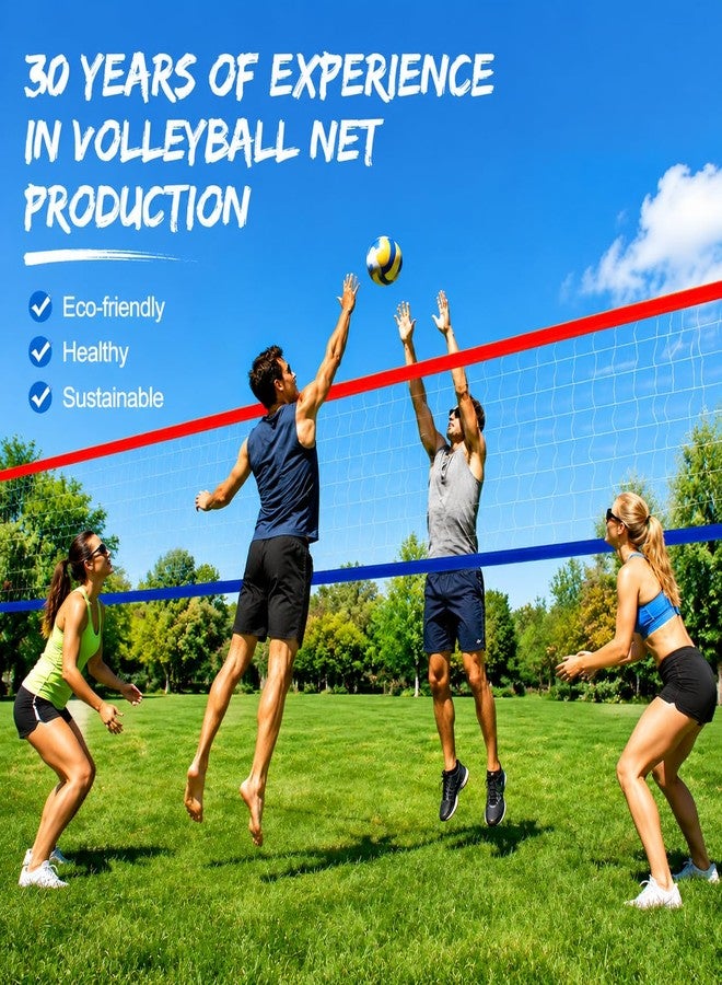 Greatshoot Professional Volleyball Net Outdoor Heavy Duty, All-Weather Durable,10 Grommets, Thickened Double-Sewing 600D Nylon Edges, Extended Aircraft Wire Rope, for Backyard Campus Beach Pool,32x3FT - Image 5