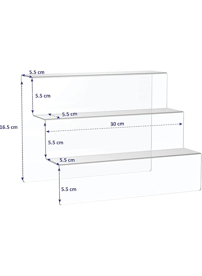 إيروريكس منظم الكب كيك من 3 طبقات، رف عرض شفاف من الأكريليك، حامل عرض للمطبخ، حامل للحلوى والكب كيك، حامل للمناسبات والحفلات، حامل عرض مستحضرات التجميل، منظم العطور، حامل الكيك - Image 2