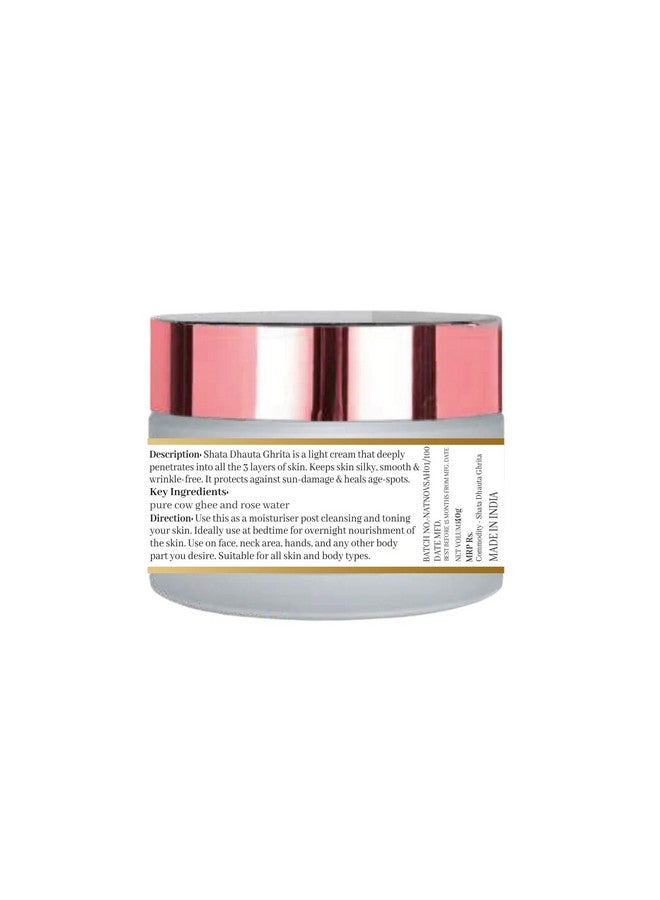 Natuur-SHATA DHAUTA GHRITA SKIN REPAIRING CREAM | NOURISHING, MOSITURIZING AND ANTIAGING CREAM WITH GOODNESS OF COW GHEE AND Rose | 40 gm - Image 3