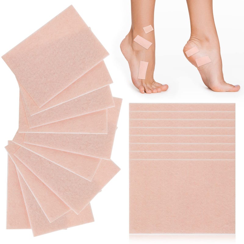 Boyiee 35 Sheets Moleskin Tape Adhesive Pads Shoe Moleskin Padding Blister Prevention Tape for Boots Hiking Reduce Friction PainLintLight Brown