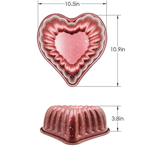 Kundalini Heart Cake Pan Red 10inch Non-Stick Heavy-Duty Cake Pan for Christmas Wedding Valentine’s Day Party - Image 3