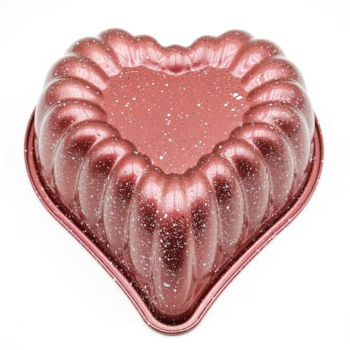 Kundalini Heart Cake Pan Red 10inch Non-Stick Heavy-Duty Cake Pan for Christmas Wedding Valentine’s Day Party - Image 1