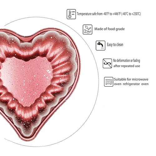 Kundalini Heart Cake Pan Red 10inch Non-Stick Heavy-Duty Cake Pan for Christmas Wedding Valentine’s Day Party - Image 2