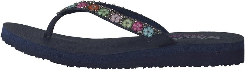 Skechers Women's Meditation Daisy Delight Flip-Flop, Black, 8 M US - Image 2