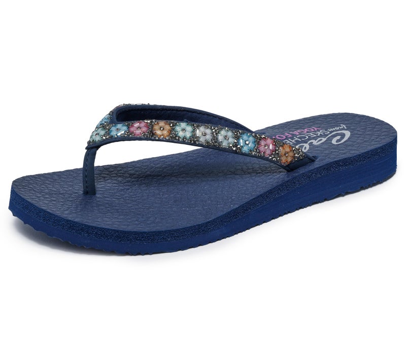 Skechers Women's Meditation Daisy Delight Flip-Flop, Black, 8 M US - Image 5