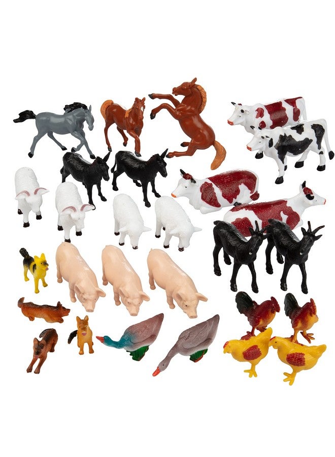 SCS Direct مجموعة ألعاب حيوانات المزرعة من SCS Direct - 50 قطعة - حيوانات مزرعة مختلفة وإكسسوارات تشمل الأبقار، الخيول، الدجاج، الأغنام والمزيد - رائعة لألعاب الحمام، اللعب التخيلي، هدايا عيد الميلاد للأطفال - Image 2