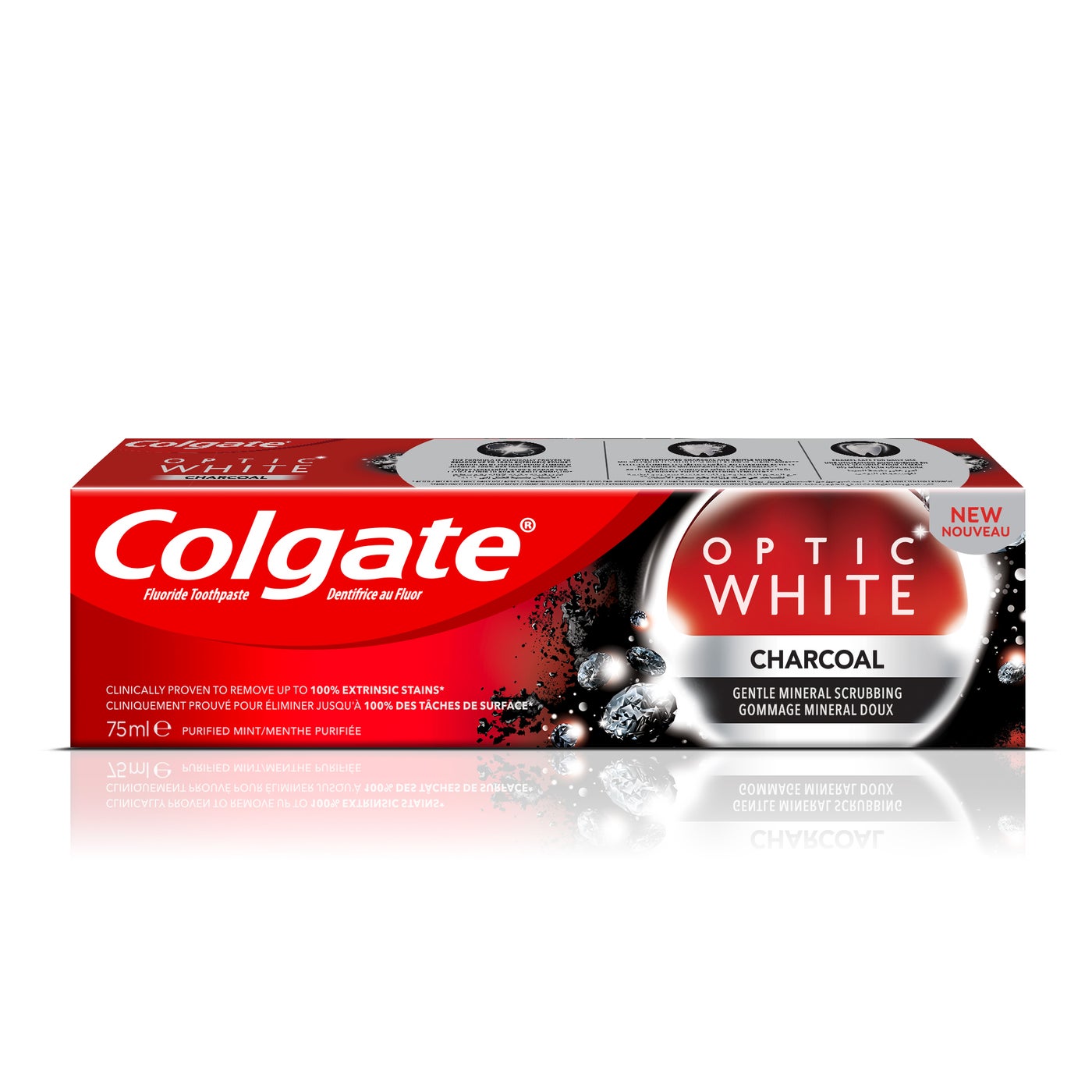 Colgate Optic White Charcoal Whitening Toothpaste 75ml