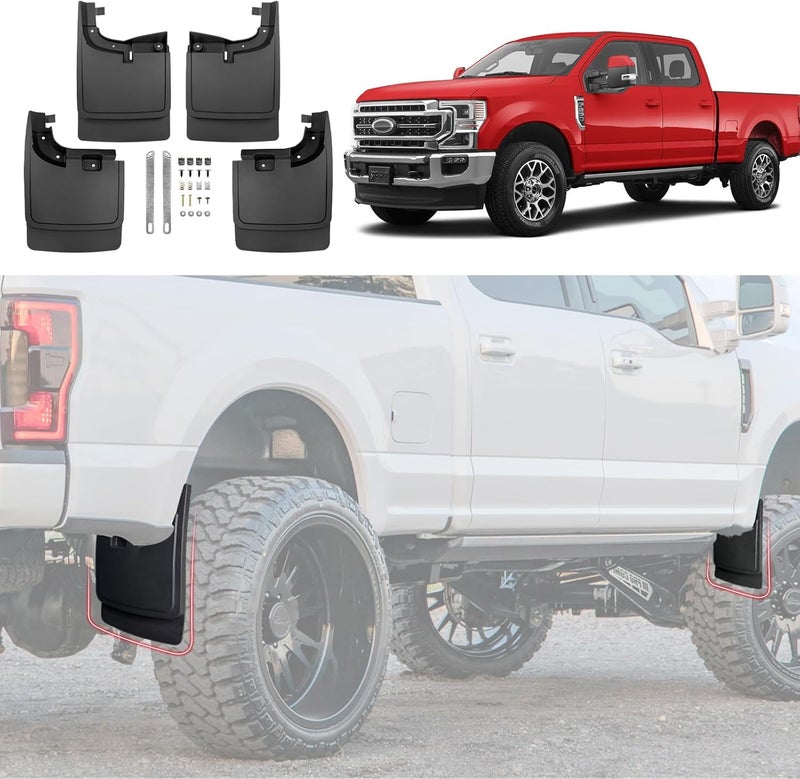 JTYZSM Mud Flaps for 2017-2024 Ford F-250/F-350 Super Duty - No Drill Splash Guards Set (4pcs) - Image 1