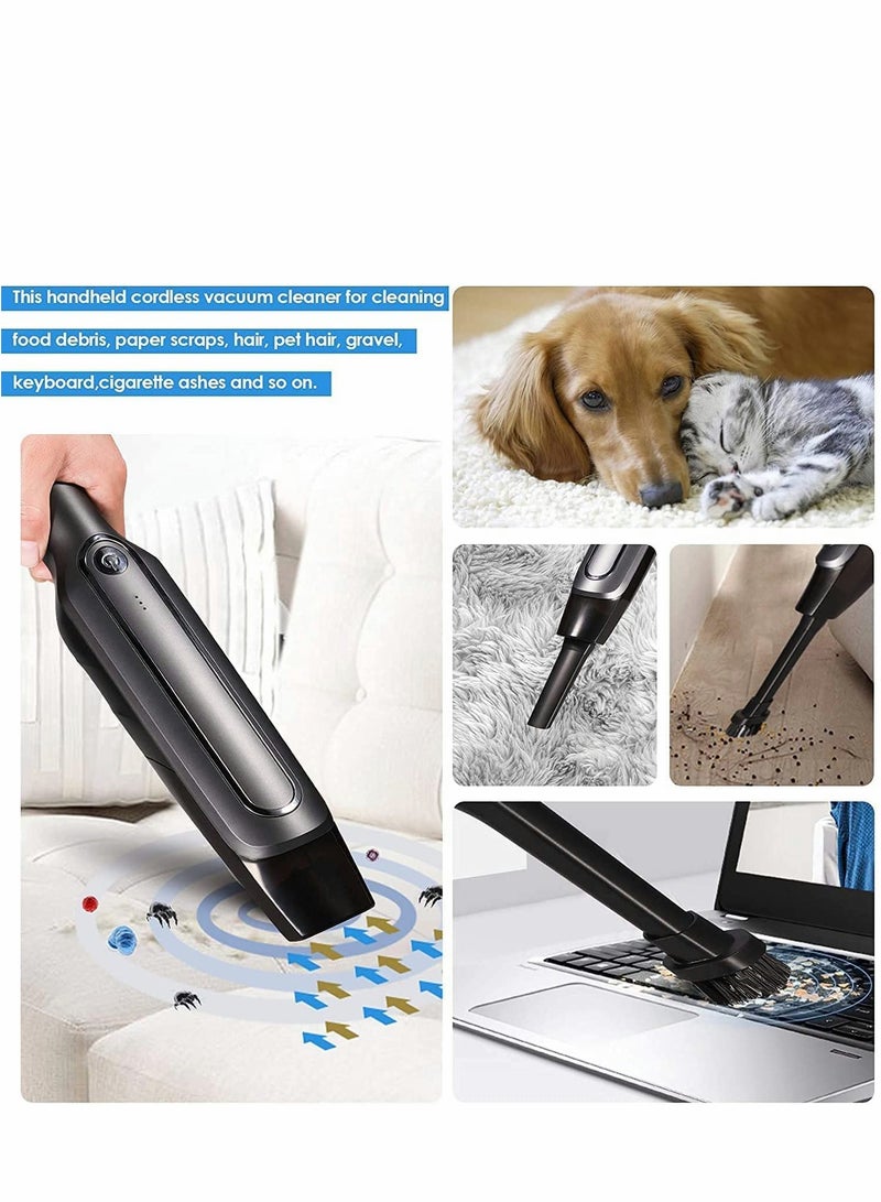 Excefore Handheld Vacuum Cleaner Cordless, Mini Protable Car Reusable HEPA Filter, Wet/Dry Compact Stick Dust Busters Clean Pet Hair for Desktop, Keyboard Cleaner, Home Sofa - Image 2