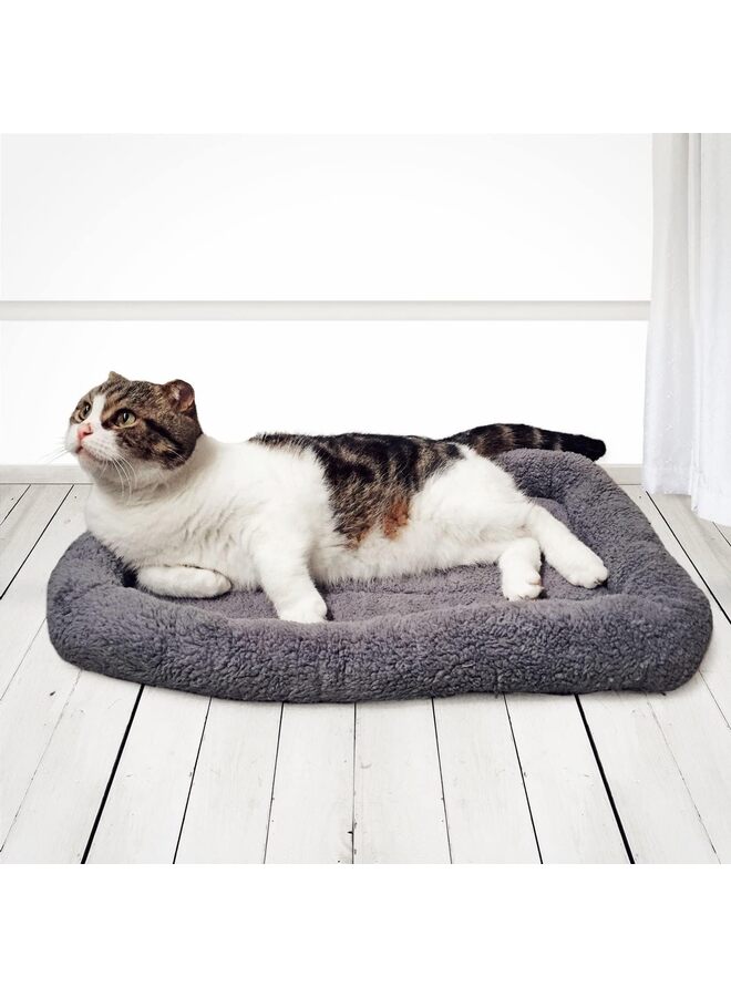 وسادة سرير قطط ناعمة مخملية مع وسادة محيطة، مناسبة للكلاب والقطط، توفر نومًا مريحًا ومريحًا، مثالية لحامل القطط/القفص، وسريرًا ذاتيًا للتدفئة للكلاب. - Image 3
