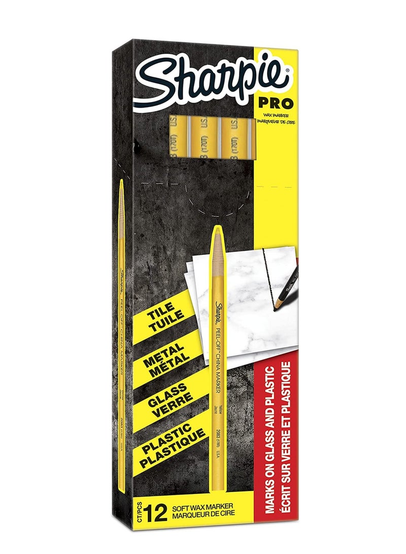 Sharpie Sharpie 12-Piece Peel Off China Marker Yellow