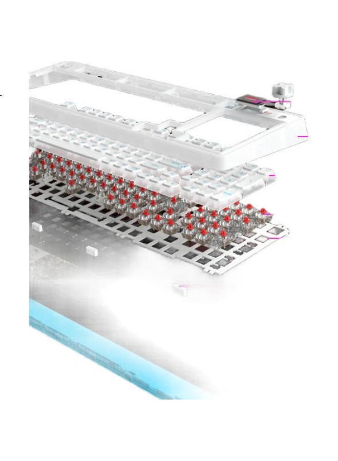 Cherry Pixiu98 Customized Keyboard Gasket 2.4G Bluetooth Three-Mode Wireless Rgb Hot-Swappable Lcd Display Gaming Keyboard Flame Red Switch - Image 3