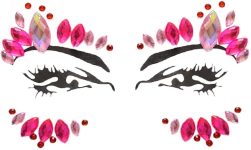 Rhinestone Ladies Face Sticker - Multi Color 5