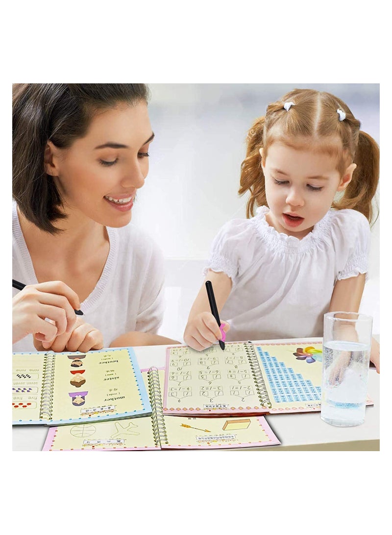 Reusable Handwriting Practice Workbook Set for Preschool Children - 4 Books with Pen Templates for Calligraphy and Tracing Skills - Image 5