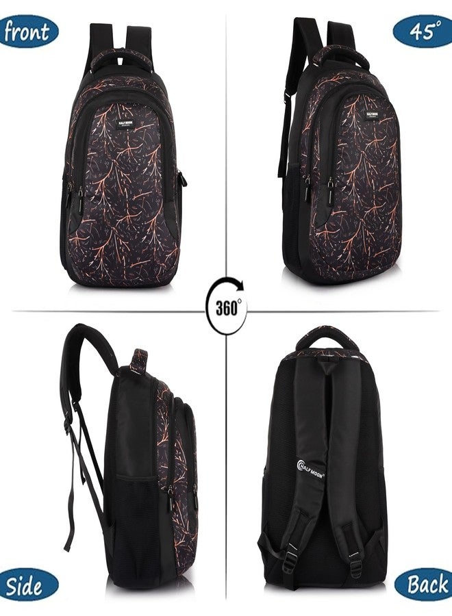Half Moon Wild Class 5-12 School Bag for Boys Girls | Laptop Bagpack Backpack for Men Women | 3 Zips Stylish And Trendy College Bags for Students (Black) - Image 4