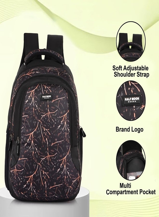 Half Moon Wild Class 5-12 School Bag for Boys Girls | Laptop Bagpack Backpack for Men Women | 3 Zips Stylish And Trendy College Bags for Students (Black) - Image 3