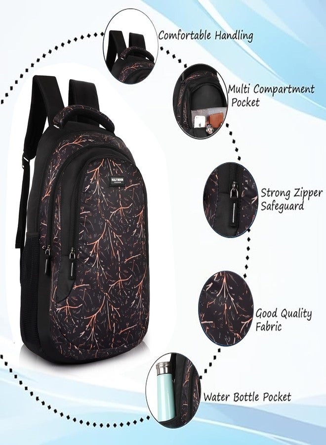 Half Moon Wild Class 5-12 School Bag for Boys Girls | Laptop Bagpack Backpack for Men Women | 3 Zips Stylish And Trendy College Bags for Students (Black) - Image 5