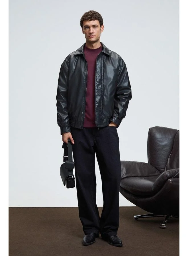 GRIMELANGE QUILLA Men's Half Fisherman Basic Burgundy Sweatshirt.